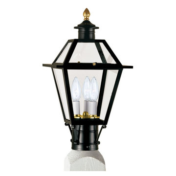 Norwell 2280C-BL-CL/SE Beacon Large Post Light. Clear/Seedy Glass. Black