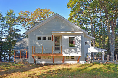 Eclectic gray two-story exterior home idea in Portland Maine