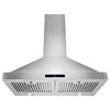 AKDY Euro Stainless Steel Wall Mount Range Hood, 30", Duct/Pipe