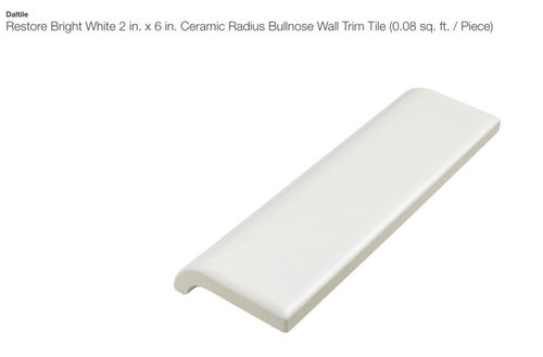 90 Degree Corner Radius Bullnose, 2 In X 6 Ceramic Radius Bullnose Wall Trim Tile