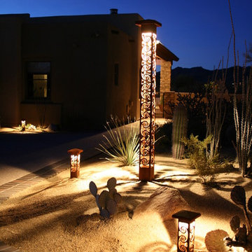 Swirls Obelisk and Path Lights