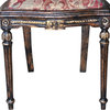 Vanity Chair Suzanna Antiqued Gold Leaf Wood  Carved Legs  Red