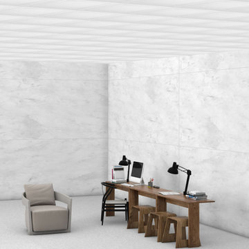 White ceiling tiles
