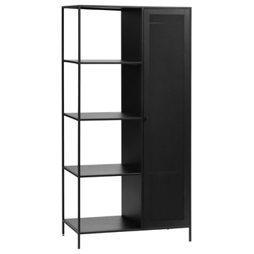 Metal 1-door Wardrobe w/ Shelves  71" H