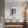 Frameless LED Lighted Bathroom Mirror With Defogger Dimmer, 24"x32"