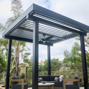 aluminum pergola, louvered pergola, motorized pergola, freestanding pergola, lou