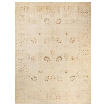 Eclectic, One-of-a-Kind Hand-Knotted Area Rug Ivory, 9' 1" x 12' 0"