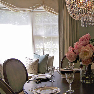 Custom Designed Dining Room in Creamy Blue and Cream