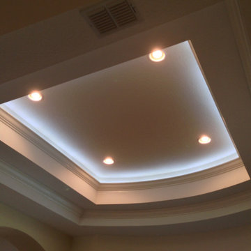 Tray Ceiling with Crown and LED Rope Lighting