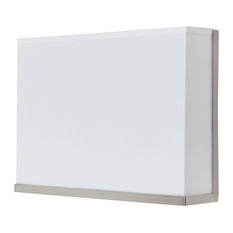 Large Rex Sconce In Brushed Nickel Finish With Natural Linen Shade