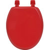Oval Elongated Toilet Seat Solid Color Wood,, Red/Solid Color