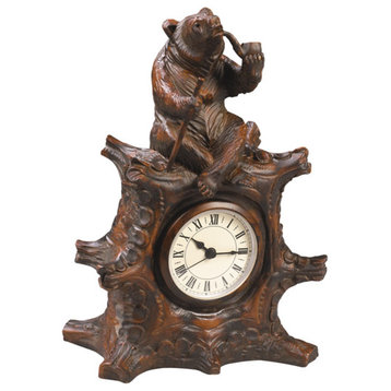 Bear With Pipe Clock