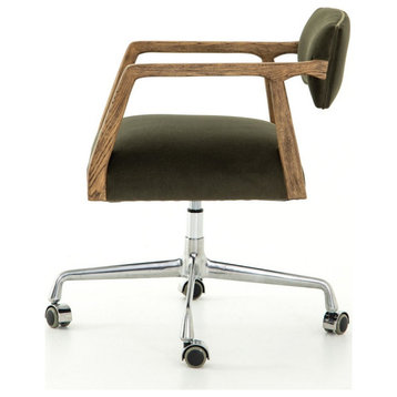 Marty Desk Chair, Modern Velvet Loden