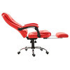 HomCom Reclining PU Leather Executive Home Office Chair with Faux Leather, Red