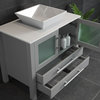 36" Grey Cabinet, White Porcelain Top and Sink