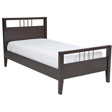 Modus Nevis California King Solid Wood Panel Platform Bed in Espresso
