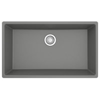 Karran QU-812 Undermount 32.5" Large Single Bowl Quartz Sink Kit, Grey