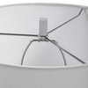 Elegant Modern Lodge Gray Oak Look Table Lamp Crystal Square White Round Shade