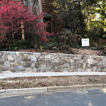 Building Stone Dry Stack Retaining Wall in Takoma Park MD
