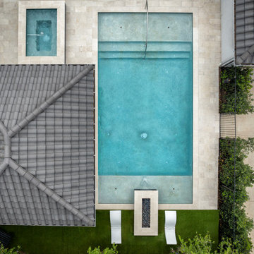 Custom Poolside Freestanding Arbor with Retractable Screens & Outdoor Kitchen