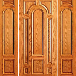 Pre-hung External Mahogany 8 Panel Moulding Two Sidelites Door - Front Doors