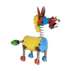 Recycled Metal Springy Donkey, Multi-Colored, Medium