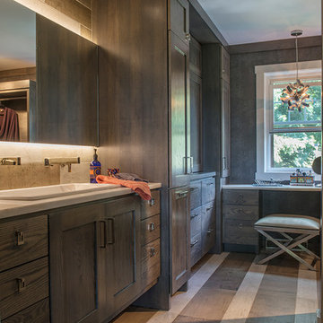 Shower, Flooring, & Vanity
