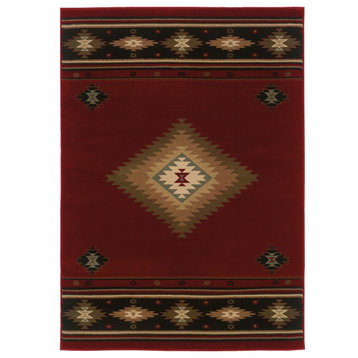 Oriental Weavers Hudson 087K1 Red/Green Area Rug 3'10 X 5' 5