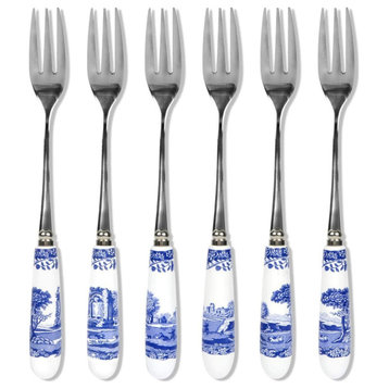 Spode Blue Italian Set of 6 Pastry Forks