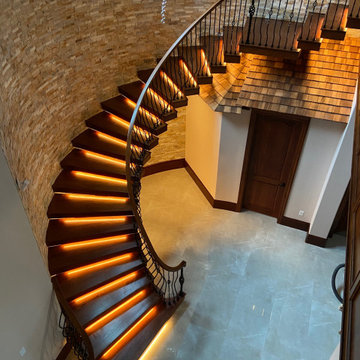 Custom Circular Staircase with Floating Treads