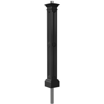 9 3/8"x9 3/8"x72" Liberty Lamp Post, Post & Mount, Black