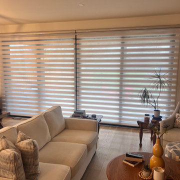 Linen Zebra Blinds with Black Cassette