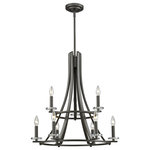 Z-lite - Z-Lite 2010-9BRZ Nine Light Chandelier Verona Bronze - Graceful sweeping arms leading to classic candelabras sitting atop crystal bobeches. A classic design contemporized with clean lines and finished in dark bronze.