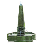 Campania - Palazzo Obelisk Outdoor Water Fountain, English Moss - The Palazzo Obelisk Garden Fountain is a very unique, contemporary water fountain. This will be a perfect garden fountain for round driveways or a centerpiece in a spacious outdoor.