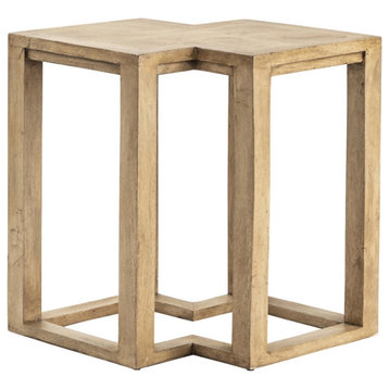 Home Square Diamond Mango Wood End Table in Brown - Set of 2