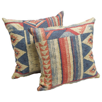 17" Tapestry Throw Pillows With Inserts, Set of 2, Taos
