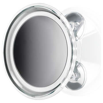 Smile LED Lighted 5x Magnifying Mirror With Suction Cup Mounting