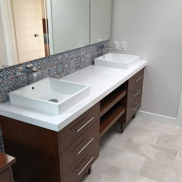 Custom Bathroom Vanity Stained Maple Wood