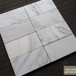 Carrara (Carrera) Venato 4x8" Marble Subway Tile - Tile