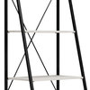 Gem 71" Leaning Bookcase, Angled Ladder Design, Black Metal Frame