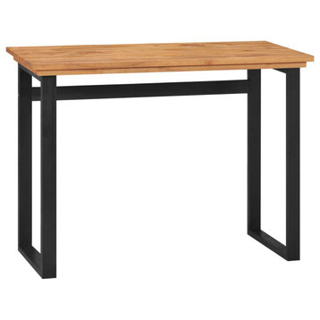vidaXL Solid Teak Wood Desk 39.4" Computer Writing Study Office Table Home