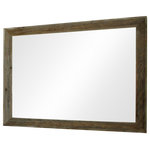 My Barnwood Frames - Rustic Mirror, Lighthouse Style Barnwood With Raised Edge, 26"x30" - Rustic barnwood mirrors are perfect for your bathroom wall or by the fireplace in your living room.  Whatever the purpose, a mirror framed in natural reclaimed wood is a beautiful way to highlight any room.  Our Lighthouse Series Mirror is one of our most popular. It features a handcrafted rustic wood frame. Total frame width is 3 inches, including a 2.5 inch frame face with a barnwood border. Border width can vary depending on the width of the plank used in construction, but is typically about 1/2 to 3/4 inch wide. This raised cap surrounds the entire frame and gives it very clean lines perfect for nautical or less rustic decor.  Rustic barnwood mirrors are increasing in popularity, due to the fact that they represent the ultimate in "green" decor.  Crafted from 100% reclaimed barnwood, these mirrors feature clean lines and neutral tones that push them beyond "western rustic" cabin decor and into a new realm.  The result is that these beautiful rustic barnwood mirrors adapt themselves to a host of decorating styles. Frame width: 3 inches (2 1/2 inch frame with a 1/2 inch barnwood border). Mirror can be hung horizontally or vertically. Each piece of 100% authentic barnwood features unique colors, knots, character and charm. Your mirror will be one of a kind. Handmade in the USA. Hanging hardware is included