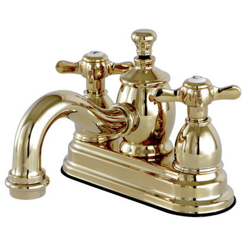 Kingston Brass KS7102BEX 4 in. Centerset Bathroom Faucet, Polished Brass