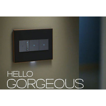 dorne® sofTap Dimmer and adorne® sofTap Switches in 3-Gang Wall Plate