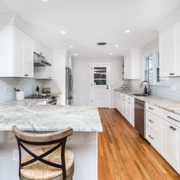 Fantasy Brown Marble White Kitchen Remodel