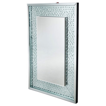 Montreal Rectangular Crystal Framed Wall Mirror With LED Lighting