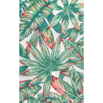 Contemporary Country and Floral Area Rug, Multi, 5'x8'