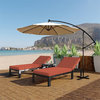 LeisureMod Chelsea Outdoor Chaise Lounge Chair With Orange Cushions Set of 2