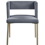 Meridian Furniture - The Caleb Dining Chair, Cream and Brushed Gold, Velvet and Iron, Set of 2 - Elegant and eye-catching, the stunning Grey Velvet Caleb Dining Chair from Meridian Furniture is the perfect addition to any space.