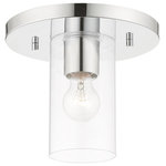 Livex Lighting - Livex Lighting 45471-05 Zurich - One Light Flush Mount - Canopy Included: Yes  Shade IncZurich One Light Flu Polished Chrome CleaUL: Suitable for damp locations Energy Star Qualified: n/a ADA Certified: n/a  *Number of Lights: Lamp: 1-*Wattage:60w Medium Base bulb(s) *Bulb Included:No *Bulb Type:Medium Base *Finish Type:Polished Chrome